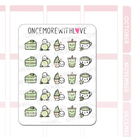 Once More With Love - M1550 Matcha Treats Sticker Sheet

Matcha treats!! Not just in drink form but I also love matcha ice cream, cake, and matcha bubbletea! Mmm... Just can't get enough.