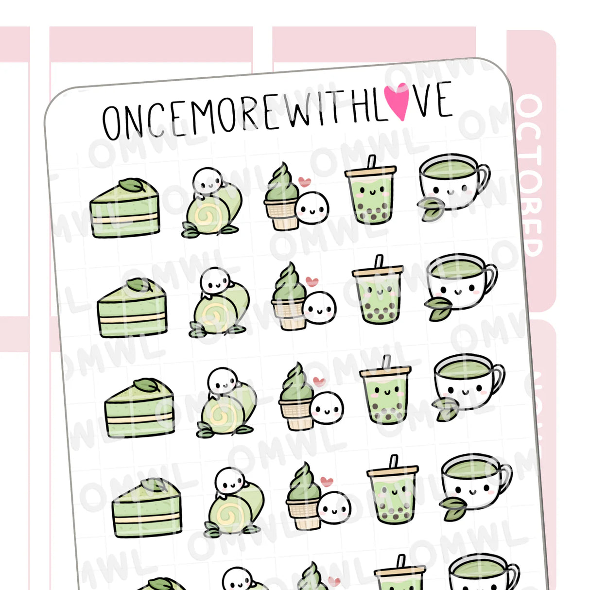 Once More With Love - M1550 Matcha Treats Sticker Sheet

Matcha treats!! Not just in drink form but I also love matcha ice cream, cake, and matcha bubbletea! Mmm... Just can't get enough.