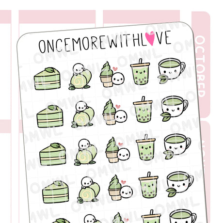 Once More With Love - M1550 Matcha Treats Sticker Sheet

Matcha treats!! Not just in drink form but I also love matcha ice cream, cake, and matcha bubbletea! Mmm... Just can't get enough.