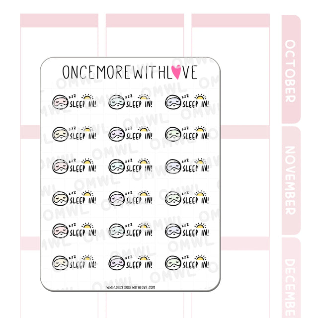 Once More With Love M830 Sleep In Sticker Sheet

Mmm... this is one of my guilty pleasures. I loooove sleeping in! Snooze the alarm and keep sleeping for hours hehe.