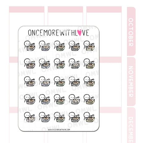 Once More With Love M840 Litter Box Sticker Sheet

Meow! Clean my litter box! Reminder to clean or change your cat's litter!