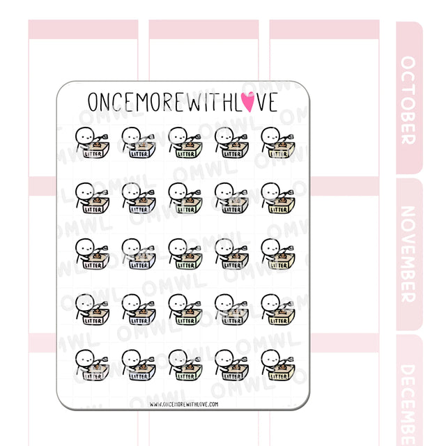 Once More With Love M840 Litter Box Sticker Sheet

Meow! Clean my litter box! Reminder to clean or change your cat's litter!