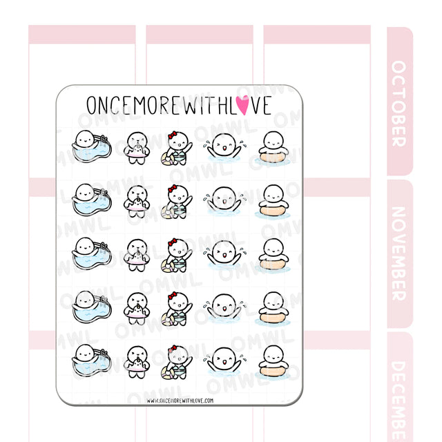 Once More With Love M847 Pool Day 2.0 Sticker Sheet

It's getting hot! Perfect weather to play in the pool and get your swim on! Make those splashes!