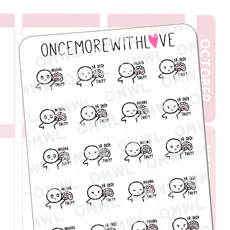 Once More With Love M857 Brainless Planner Sticker

When you have a day where your brain just isn't working! Or if you feel like someone else is doing something completely ridiculous... I feel this way when I read the news or see comment sections online and I just wonder- who the heck are these people and where are their brains?!
