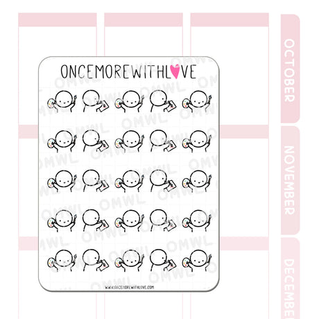 Once More With Love M864 Painting Sticker Sheet

Munchkins painting! Works great for any kind of painting... I've been doing a lot of watercolour painting but if you're using acrylic, gouache, oil, these munchkins can paint with you!