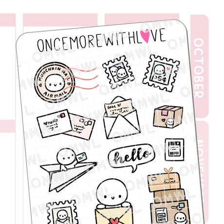 Once More With Love M1343 Happy Mail Large Deco Sticker Sheet
