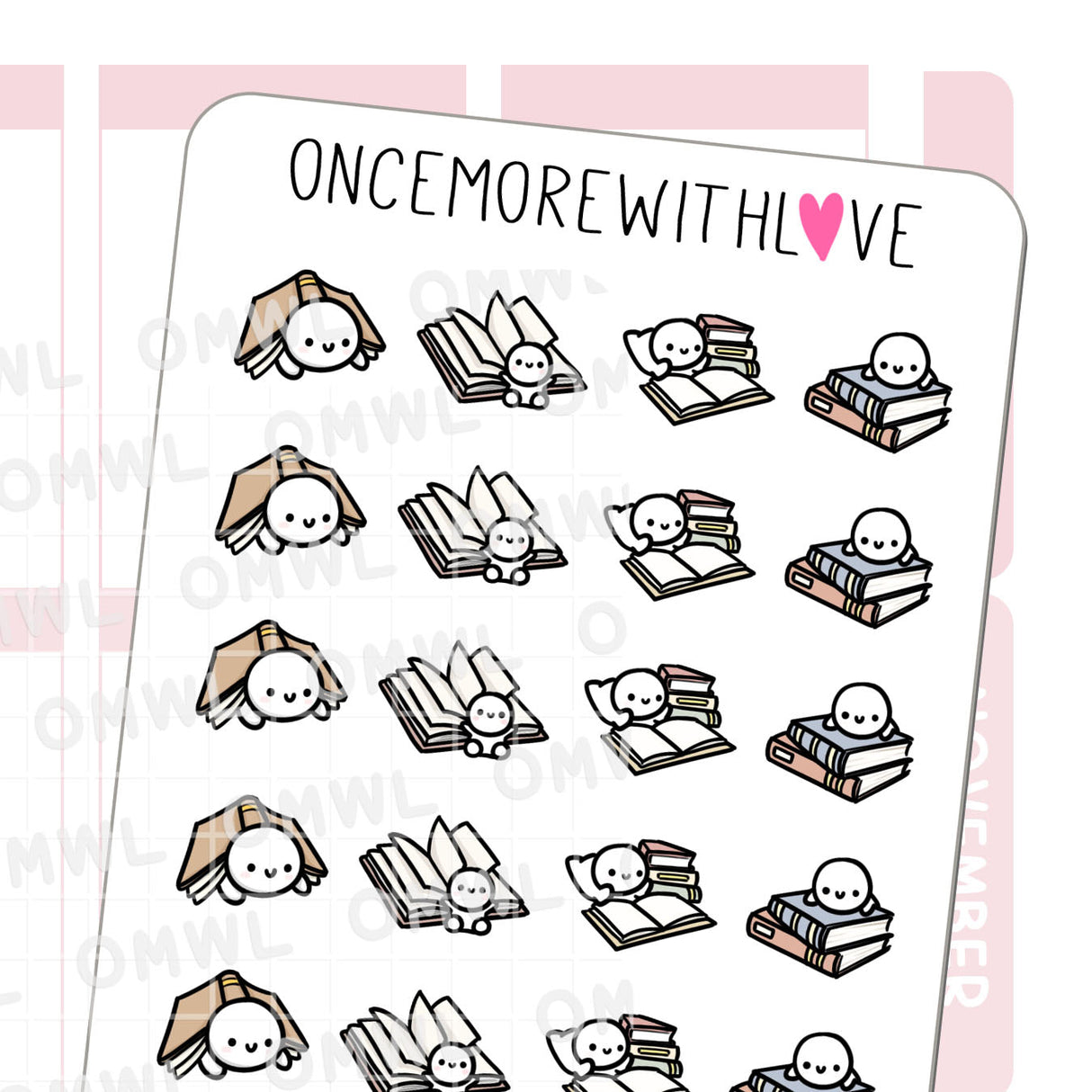Once More With Love M1362 Book Lover Sticker
