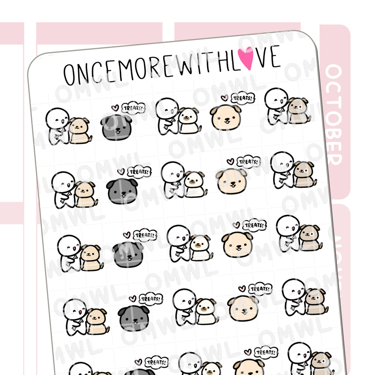 Use treats to train your fur baby or use these stickers to mark when you make or give them special treats! 