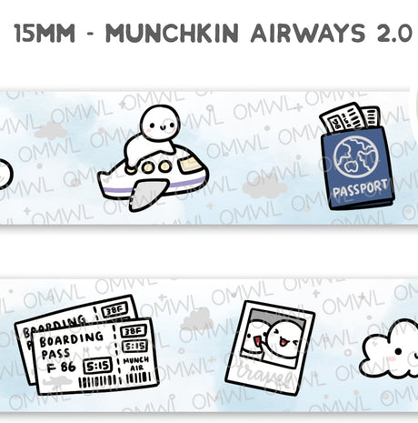 Once More With Love Washi Tape - Munchkin Airways 2.0 +Pearl White Foil

My travel loving heart loves this washi tape! Hoping I can use it lots this year when I travel to a bunch of journaling and planning events.

WHAT YOU RECEIVE:

1 roll of exclusively designed washi tape by Once More With Love

These washi tapes are great for decorating your munchkin planner spreads or for creating cards, scrapbook pages, or journals :)

Washi tapes come shrink wrapped. No other packaging provided!


SIZE: 15mm x 10m
MA