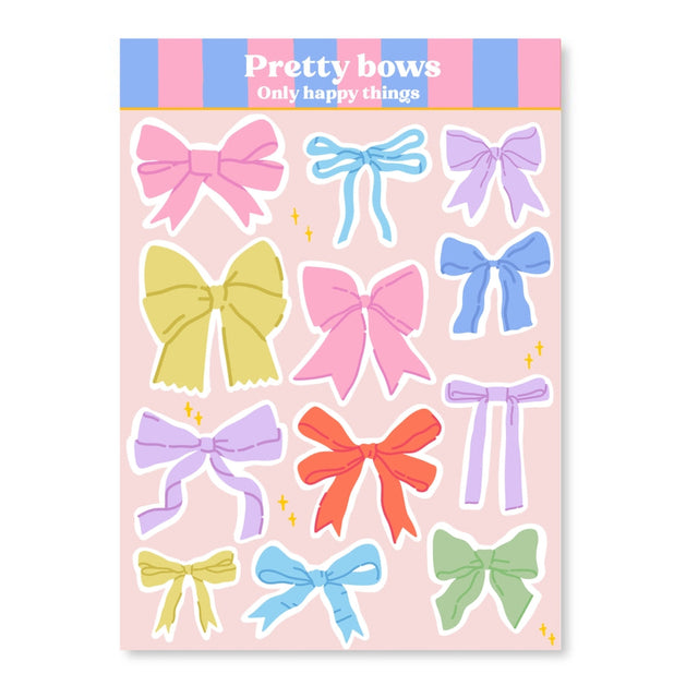 Only Happy Things Stationery - Pretty Bows A6 Sticker Sheet