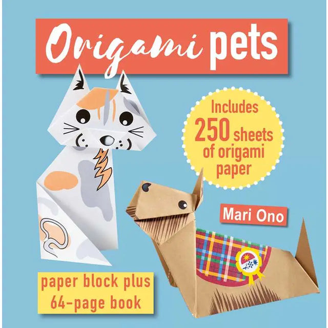 Create all the pets you have ever wanted with these wonderful projects.

Enjoy 250 sheets of specially designed printed paper and a 64-page instruction book that guides you step by step through 15 wonderful animal paper projects, from a delightful dachshund to a cuddly hamster, and even a perfect Persian cat. These friendly animals can be used as lovely gifts to give to friends or as unique decorations to leave throughout the house! Origami is also known to help encourage connectedness, awareness and improv