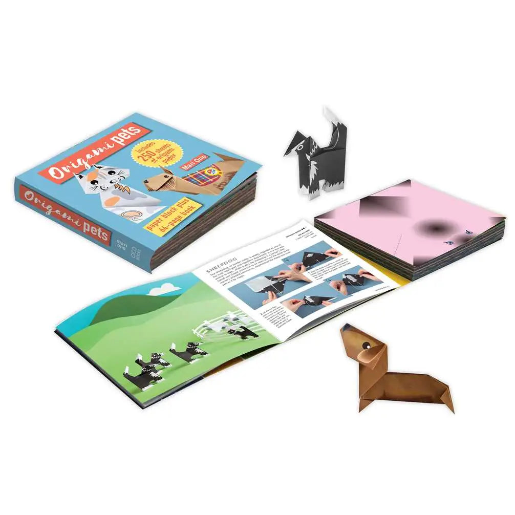 Create all the pets you have ever wanted with these wonderful projects.

Enjoy 250 sheets of specially designed printed paper and a 64-page instruction book that guides you step by step through 15 wonderful animal paper projects, from a delightful dachshund to a cuddly hamster, and even a perfect Persian cat. These friendly animals can be used as lovely gifts to give to friends or as unique decorations to leave throughout the house! Origami is also known to help encourage connectedness, awareness and improv