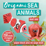 Take a trip into the deep blue with this 64-page project book and 250 sheets of origami paper.

Bestselling origami expert Mari Ono has put together an awesome collection of ocean dwellers and sea creatures that kids and adults alike will love to make.

Dive right in with a toothy shark, a wiggly jellyfish, playful sea otters, a shy little seahorse, and hilarious crabs.

All 15 projects come with simple step-by-step instructions, difficulty ratings, and clear photographs with arrows showing you where to fol