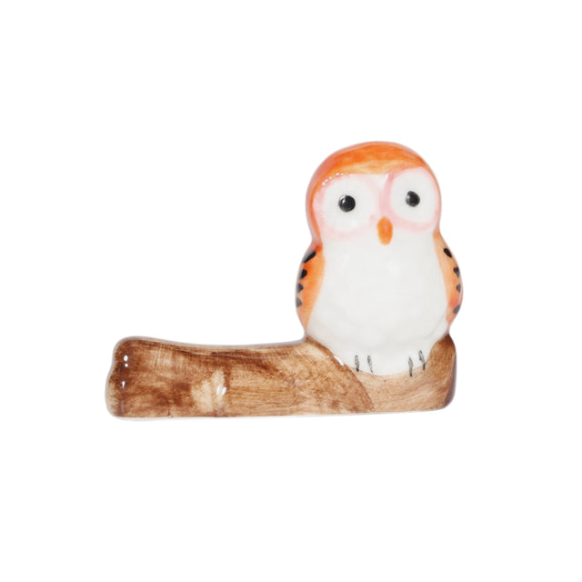 Porcelain owl chopstick holder / pen rest.