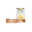 Porcelain blue eye owl chopstick rest / pen rest.