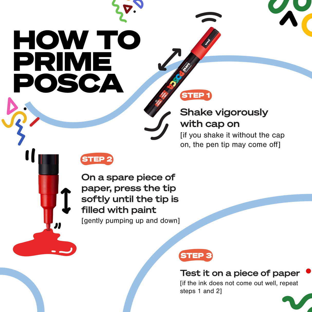 POSCA Paint Marker 7-Color PC-5M Pastel Color Set