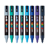 Marcador de pintura POSCA de 8 colores PC-5M, juego de tonos fríos