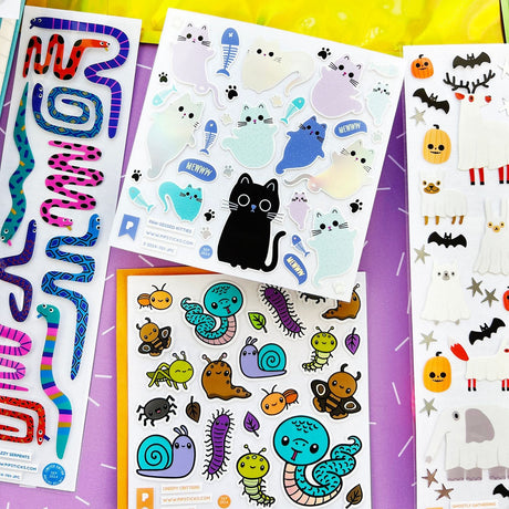 Pipsticks Sticker Sheet - Paw-Sessed Kitties