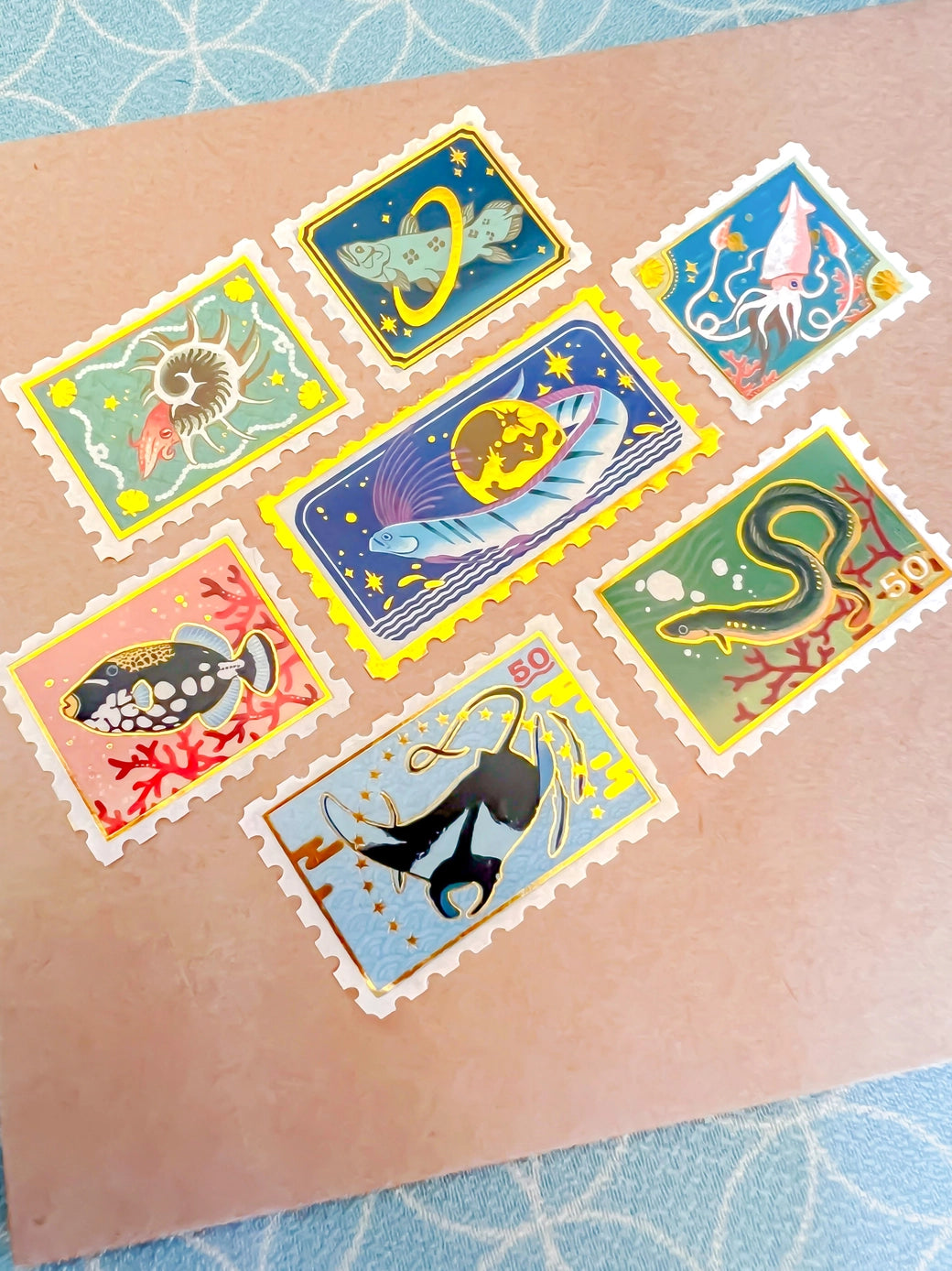 Pegushi Gold Foil Goldfish Washi