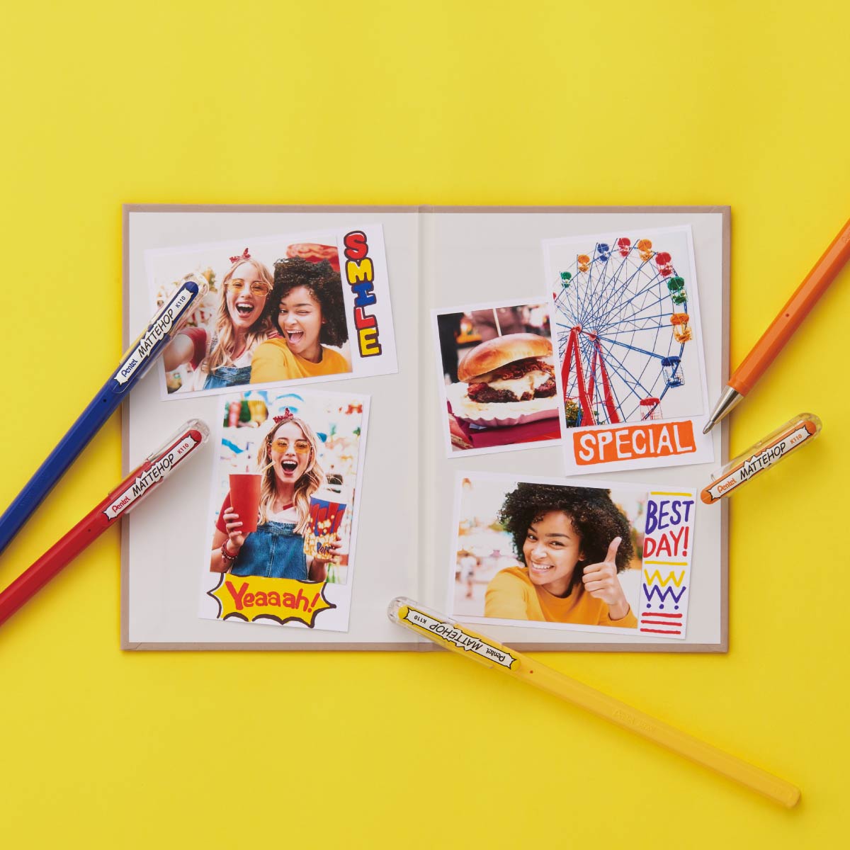 Bolígrafo de gel híbrido Mattehop de Pentel, 1,0 mm, juego de 14 colores originales y Sweet