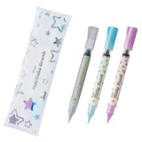 This is a limited edition starter set that combines the original multi-case with one color of Starflake Blush and two colors of "Milky Blush". It also comes with a leaflet with tips and examples for color matching.

Starflake Blush Glitter-only brush pen

The base ink is colorless and transparent, so you can draw on top of text and illustrations. In addition, by layering the glitter, it is easy to adjust the amount of glitter, allowing you to freely create your desired level of brilliance.
