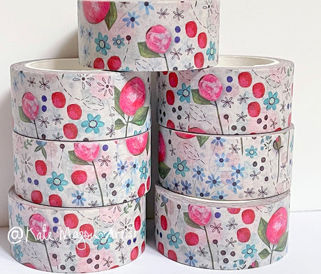 Kate Mason Artist - Floral Peony Washi Tape