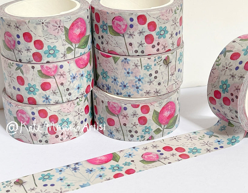 Kate Mason Artist - Floral Peony Washi Tape
