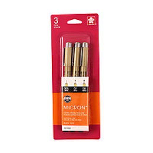 Pigma Micron Pen Set Black Ink (005, 02, 08)