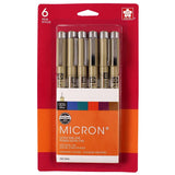 Bolígrafos Sakura Pigma Micron 005, 0,2 mm, paquete de 6 