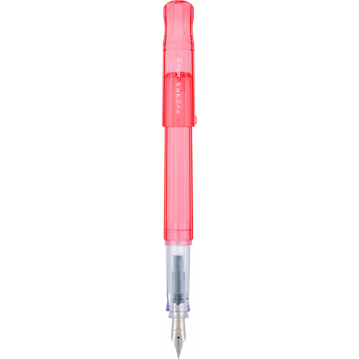 Kakuno is a delightful, new fountain pen that is ideal for both first time fountain pen users and experienced writers. Everyone can enjoy writing with a Kakuno fountain pen. "Kakuno" means "to write" in Japanese, and that's just what this pen helps users to do by featuring an appealing smiley face on the nib, when oriented upward, ensures perfect nib orientation. The NEW Kakuno Clear body features the Extra Fine, Fine and Medium Nib (with a tongue sticking out). Indentations in the cap make it easy to grasp