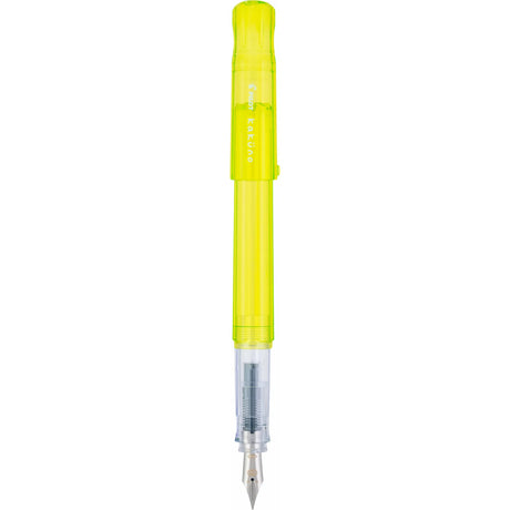Kakuno is a delightful, new fountain pen that is ideal for both first time fountain pen users and experienced writers. Everyone can enjoy writing with a Kakuno fountain pen. "Kakuno" means "to write" in Japanese, and that's just what this pen helps users to do by featuring an appealing smiley face on the nib, when oriented upward, ensures perfect nib orientation. The NEW Kakuno Clear body features the Extra Fine, Fine and Medium Nib (with a tongue sticking out). Indentations in the cap make it easy to grasp