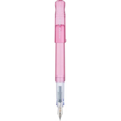 Kakuno is a delightful, new fountain pen that is ideal for both first time fountain pen users and experienced writers. Everyone can enjoy writing with a Kakuno fountain pen. "Kakuno" means "to write" in Japanese, and that's just what this pen helps users to do by featuring an appealing smiley face on the nib, when oriented upward, ensures perfect nib orientation. The NEW Kakuno Clear body features the Extra Fine, Fine and Medium Nib (with a tongue sticking out). Indentations in the cap make it easy to grasp