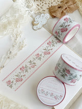 Cinta washi con encaje acanalado de color rosa de 30 mm