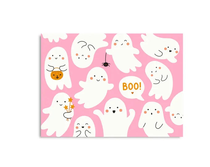 Pink Ghost Boo Postcard