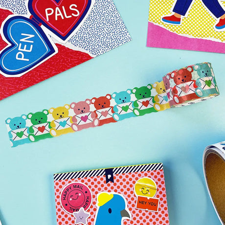 Stick a little love wherever it goes—this Beary Lovely sticker roll is packed with the cutest mail-delivering bears around. Each sweet little character holds a heart-stamped envelope, ready to add a pop of color and charm to your letters, packages, planners, and more.