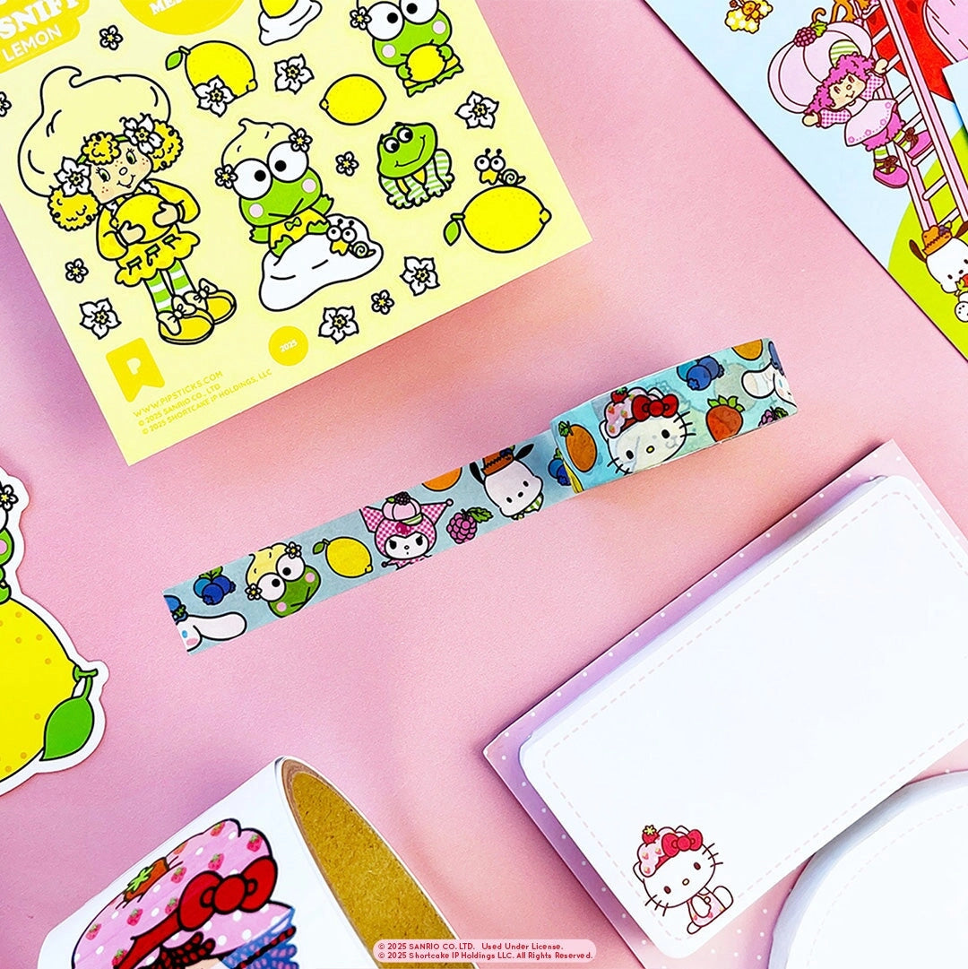 A little strip of pure cuteness—this Hello Kitty & Friends washi tape is covered in colorful characters, sweet fruit details, and playful icons on a soft blue base 💙 Perfect for dressing up planners, sealing happy mail, or adding a fun border to just about anything, it’s easy to tear, reposition, and layer for endless decorating options. One roll, so many ways to make it cute.
