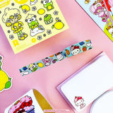 A little strip of pure cuteness—this Hello Kitty & Friends washi tape is covered in colorful characters, sweet fruit details, and playful icons on a soft blue base 💙 Perfect for dressing up planners, sealing happy mail, or adding a fun border to just about anything, it’s easy to tear, reposition, and layer for endless decorating options. One roll, so many ways to make it cute.