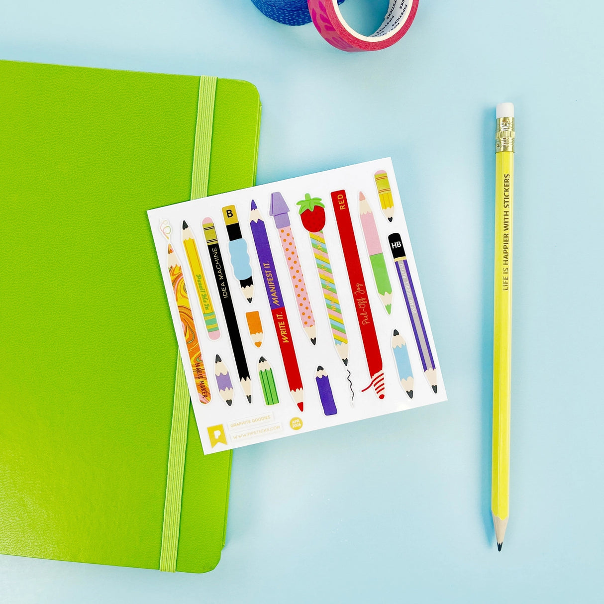 Bring a pop of color to your pages with this pencil-packed sticker sheet, filled with bright, playful designs that feel straight out of your dream pencil case. From classic yellow pencils to patterned, novelty styles and fun little details, each sticker is crisp, colorful, and ready to stand out. It’s a mix of school-day nostalgia and fresh, graphic charm that works anywhere you stick it.