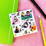 PipStickers are the PERFECT gift for the sticker lover in your life - even if it's you! These unique PVC designs with holographic silver foil accents come on a clear backing and cannot be found anywhere else.

Includes one 4" x 4" sheet of Book Coven PipStickers and includes the Pipsticks manifesto.