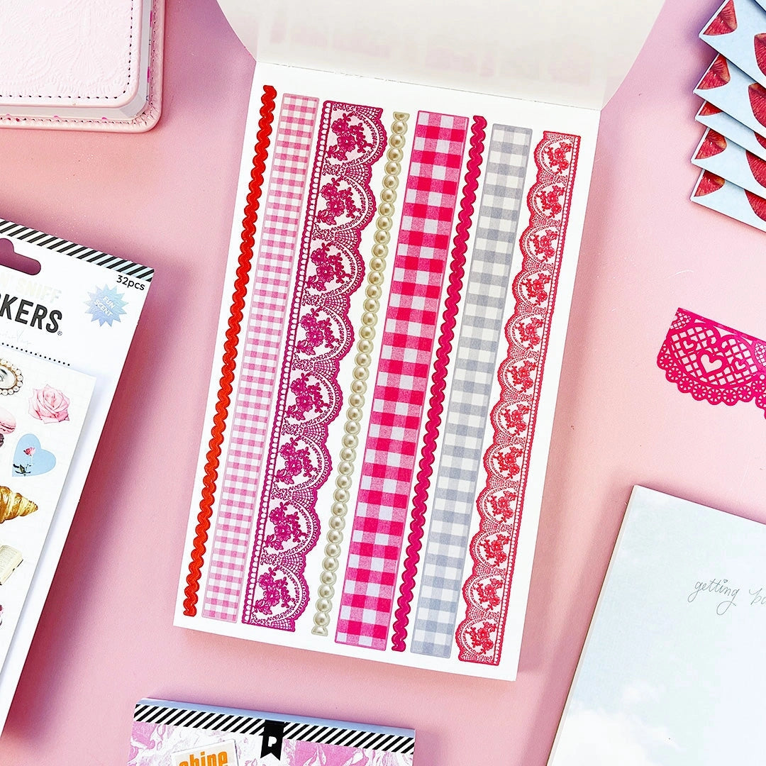 Sweet, nostalgic, and a little bit extra—in the best way. The Coquette Junk Journal Sticker Book is packed with all the pretty details your pages have been waiting for. Think bows, florals, frames, patterns, alphabets, and darling vintage-inspired bits made for layering, collaging, and documenting every little moment.