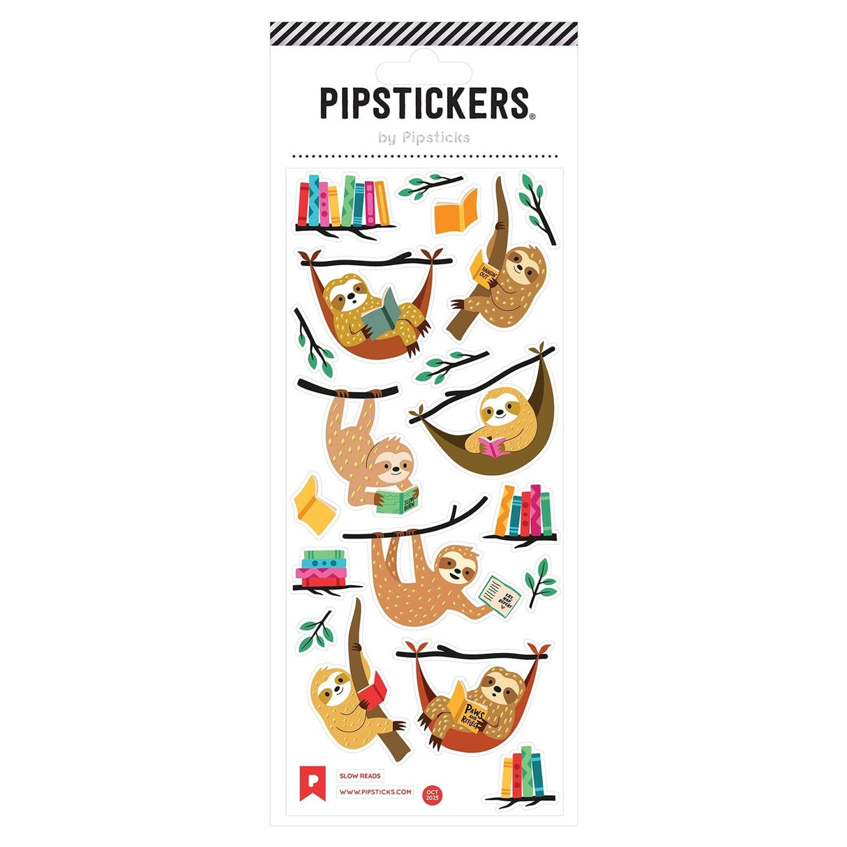 PipStickers are the PERFECT gift for the sticker lover in your life - even if it's you! These unique PVC designs with gold foil accents come on a clear backing and cannot be found anywhere else.

Includes one 3" x 7" sheet of Slow Reads PipStickers and includes the Pipsticks manifesto.