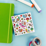 PipStickers are the PERFECT gift for the sticker lover in your life - even if it's you! These unique PVC designs with silver foil accents come on a clear backing and cannot be found anywhere else.

Includes one 4" x 4" sheet of Sticker Spiral Snails PipStickers and includes the Pipsticks manifesto.