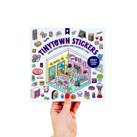 Welcome to Tinytown - where STICKERS make your world come to life!

With 10 scenes and over 450 of the cutest stickers at your fingertips, you can design, decorate, and dream up our very own sticker world. Arrange furniture, merchandise shelves, and give each scene a story of its own—you’re the architect of this magical Tinytown!

Perfect for on-the-go entertainment, or meditative stickering (it’s a thing!), this book was made for sticker lovers, storytellers, and crafty creatives of all ages! 

Includes: 
