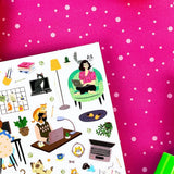 PipStickers are the PERFECT gift for the sticker lover in your life - even if it's you! These unique PVC designs with silver foil accents come on a clear backing and cannot be found anywhere else.

Includes one 4" x 4" sheet of WFH Zoomies PipStickers and includes the Pipsticks manifesto.