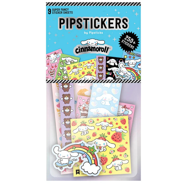 Get ready for sticker heaven! This Cinnamoroll Grab Bag includes 9 super cute Pipsticker sheets and over 250 stickers featuring everyone’s favorite cloud pup. Packed with rainbows, sweets, and all the pastel vibes, it’s a total must-have for any sticker lover.