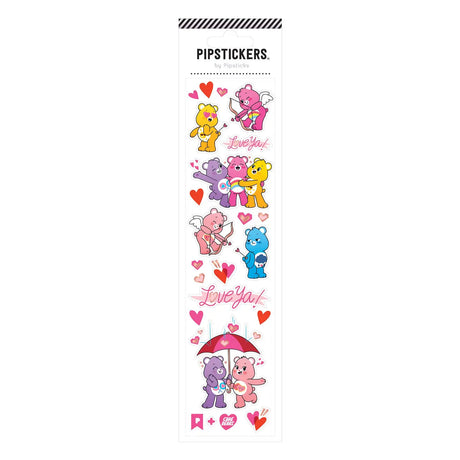 PipStickers are the PERFECT gift for the sticker lover in your life - even if it's you! These unique PVC designs with rose gold foil accents come on a clear backing and cannot be found anywhere else.

Includes one 2'' x 8'' sheet of Care Bears Hearts &amp; Hugs PipStickers and includes the Pipsticks manifesto.