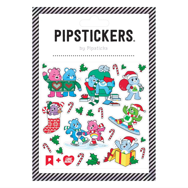 PipStickers are the PERFECT gift for the sticker lover in your life - even if it's you! These unique PVC designs with silver glitter foil accents come on a clear backing and cannot be found anywhere else.

Includes one 4'' x 4'' sheet of Care Bears Holiday Amusements PipStickers and includes the Pipsticks manifesto.
