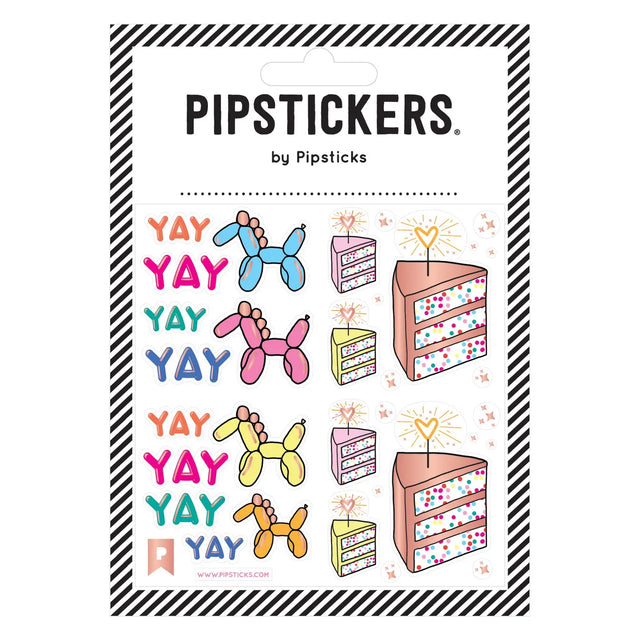 PipStickers are the PERFECT gift for the sticker lover in your life - even if it's you! These unique PVC designs with holographic gold foil accents come on a clear backing and cannot be found anywhere else.

Includes one 4 x 4 sheet of Party Animal PipStickers and includes the Pipsticks manifesto.
