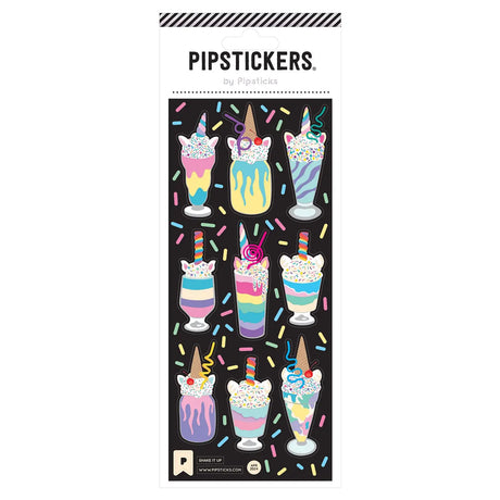 PipStickers are the PERFECT gift for the sticker lover in your life - even if it's you! These unique PVC designs with silver foil accents come on a clear backing and cannot be found anywhere else.

Includes one 3'' x 7'' sheet of Shake It Up PipStickers and includes the Pipsticks manifesto.
