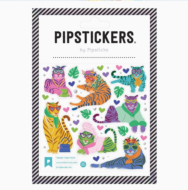 Pipsticks Sticker Sheet - Trendy Tiger Tints

PipStickers are the PERFECT gift for the sticker lover in your life - even if it's you! These unique PVC designs with holographic gold foil accents come on a clear backing and cannot be found anywhere else.

Includes one 4'' x 4'' sheet of Trendy Tiger Tints PipStickers and includes the Pipsticks manifesto.